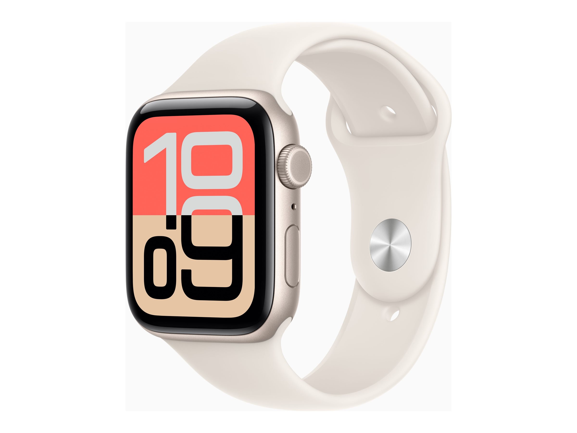 Apple Watch SE 3 GPS + Cellular 44mm Starlight Aluminium Case with Starlight Sport Band - S/M - Apple