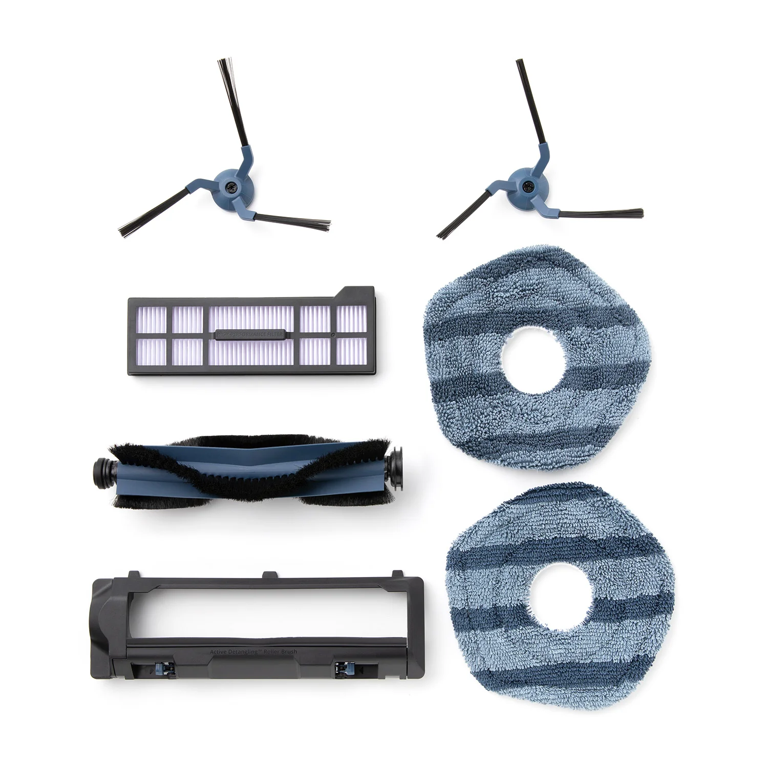 Anker Eufy - Replacement Parts Kit for eufy X10 Pro Omni Robot Vacuum, Roller Brush with Bristles and Rubber, Brush Guard, 2 Side Brushes, Washable Filter, and 2 Mop Cloths