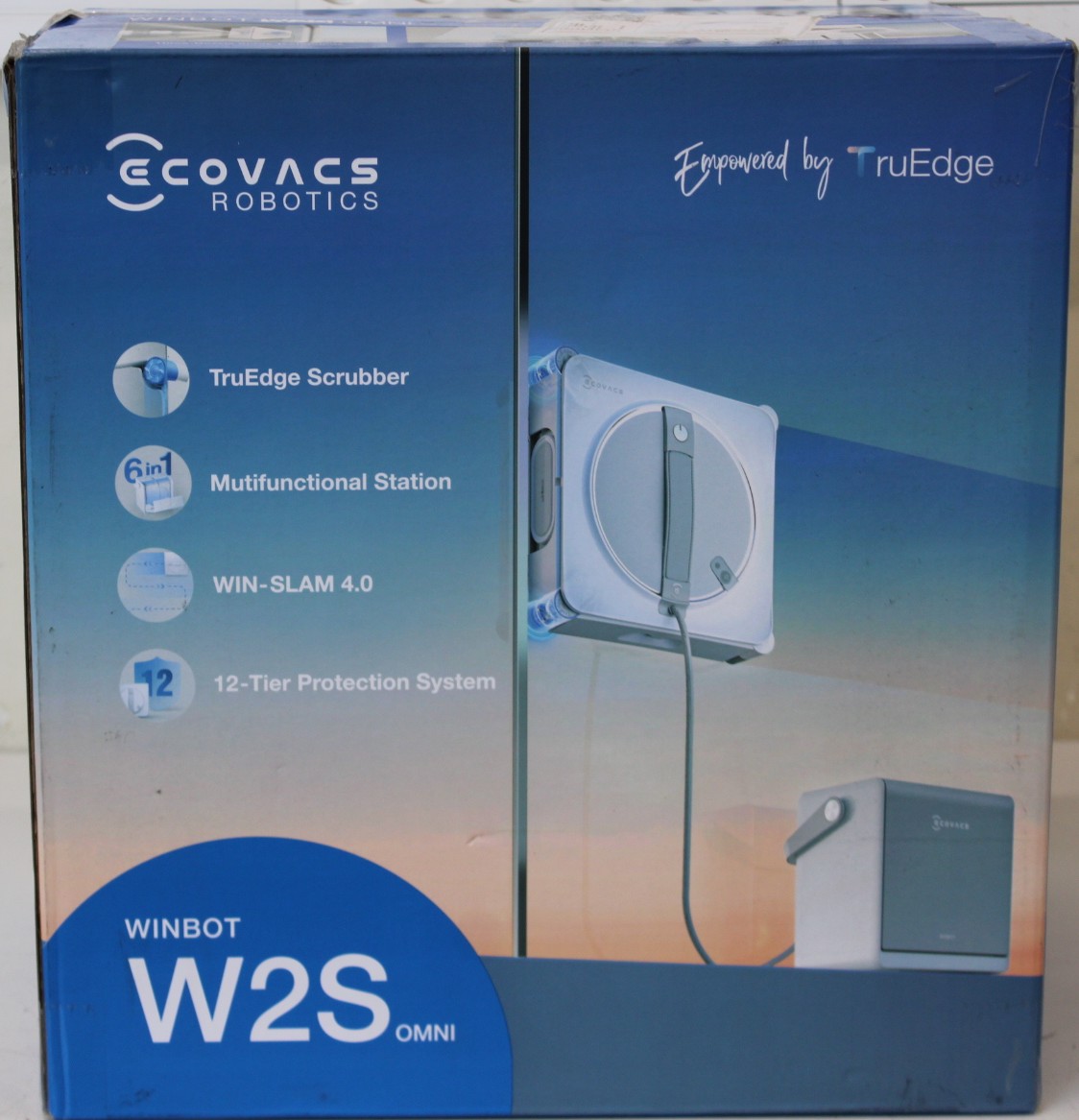 SALE OUT. - Ecovacs Window Cleaning Robot - WINBOT W2S OMNI - Corded - 8000 Pa - White - ITEM USED, DIRTY AND SCRATCHED
