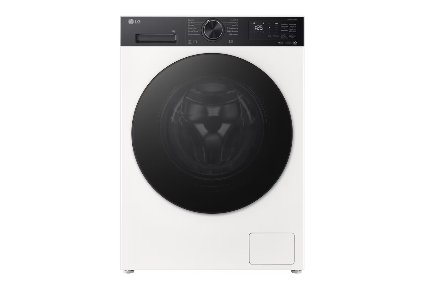LG Washing machine - F2X50S9THB - Energy efficiency class A - Front loading - Washing capacity 9 kg - 1200 RPM - Depth 48 cm - Width 60 cm - LED - Steam function - Direct drive - Wi-Fi - White