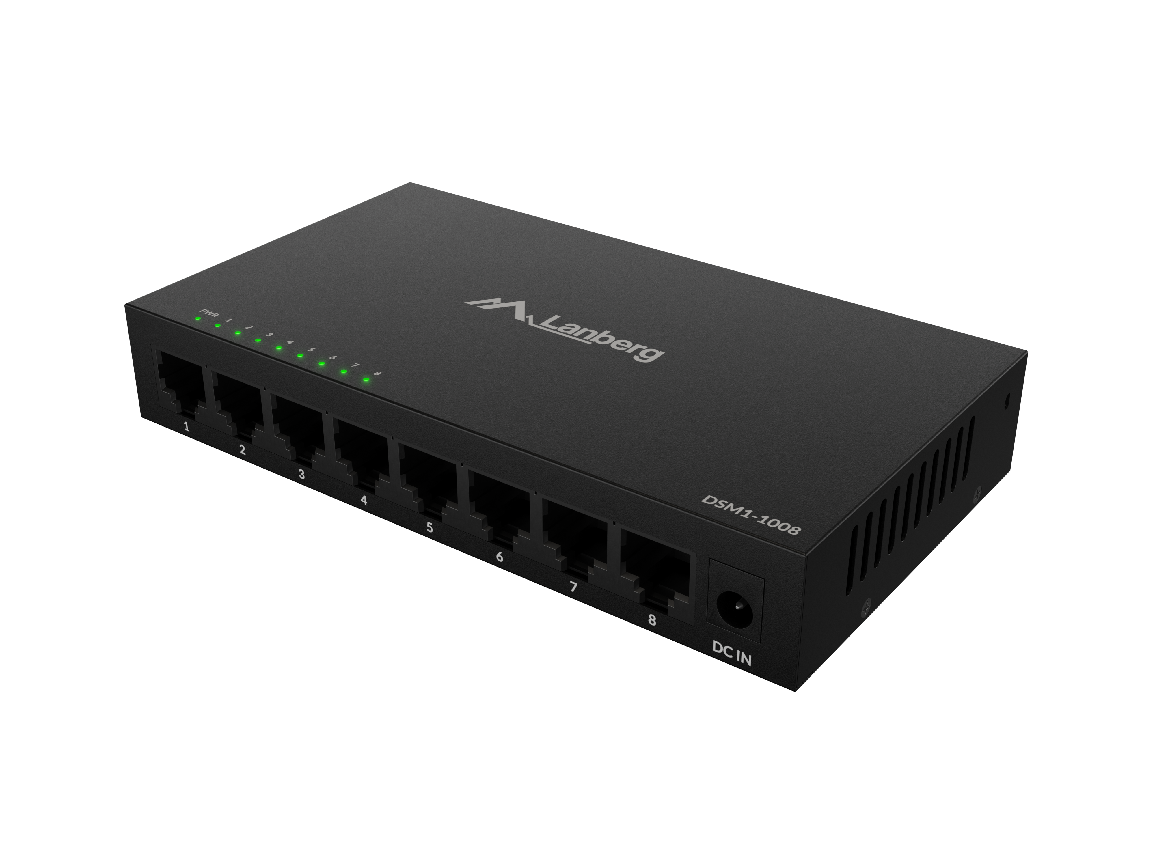 Lanberg Switch 8x1GB/s Unmanagment Gigabit Ethernet Desktop 12V metal case - DSM1-1008