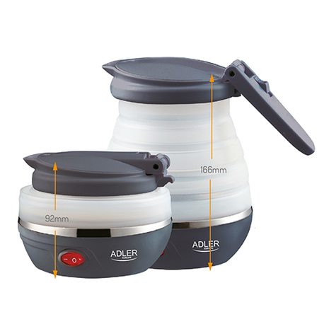 Adler - Travel Kettle - AD 1279 - Electric - 750 W - 0.6 L - Silicon - White