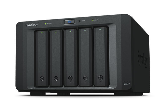 Synology - Tower NAS Expansion Unit - DX517 - up to 5 HDD/SSD Hot-Swap (drives not included) - Internal AC 100-240V Universal, 50/60 Hz