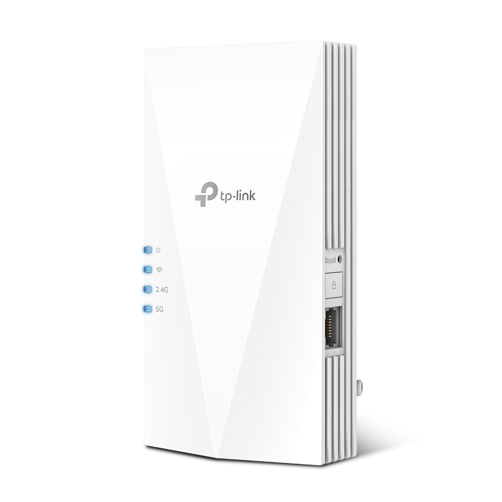 TP-LINK - AX3000 Mesh WiFi 6 Extender - RE700X - 802.11ax - Mesh Support Yes - 2402+574  Mbit/s - Ethernet LAN (RJ-45) ports 1 - No mobile broadband - MU-MiMO No - Antenna type 2xInternal