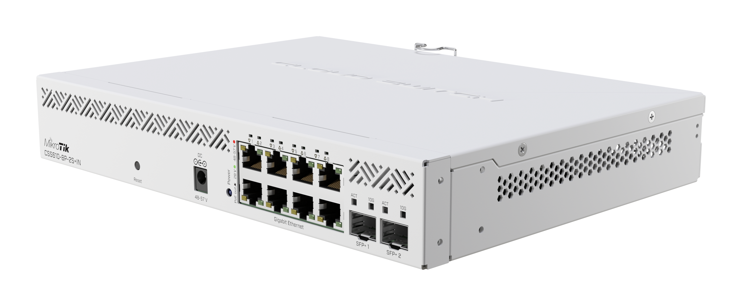 MikroTik - Cloud Router Switch - CSS610-8P-2S+IN - No Wi-Fi - 10/100/1000 Mbit/s - Ethernet LAN (RJ-45) ports 8 - Mesh Support No - MU-MiMO No - No mobile broadband