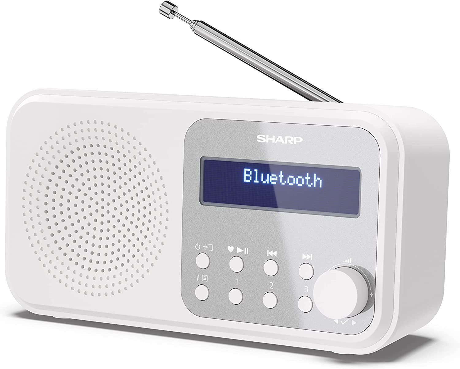 Sharp DR-P420(WH) Tokyo Portable Digital Radio, FM/DAB/DAB+, Bluetooth 5.0, USB or Battery Powered, Snowy White - Sharp - Tokyo Portable Digital Radio - DR-P420(WH) - Bluetooth - White