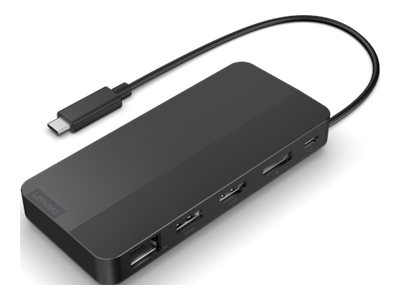 Lenovo - USB-C Dual Display Travel Dock with Adapter - 40B90100EU - Ethernet LAN (RJ-45) ports 1 - DisplayPorts quantity 1 - USB 3.0 (3.1 Gen 1) ports quantity 1 x USB-A 10 Gbps, 2 x USB-C 10 Gbps - HDMI ports quantity 1 - 65 W - Warranty 36 month(s)