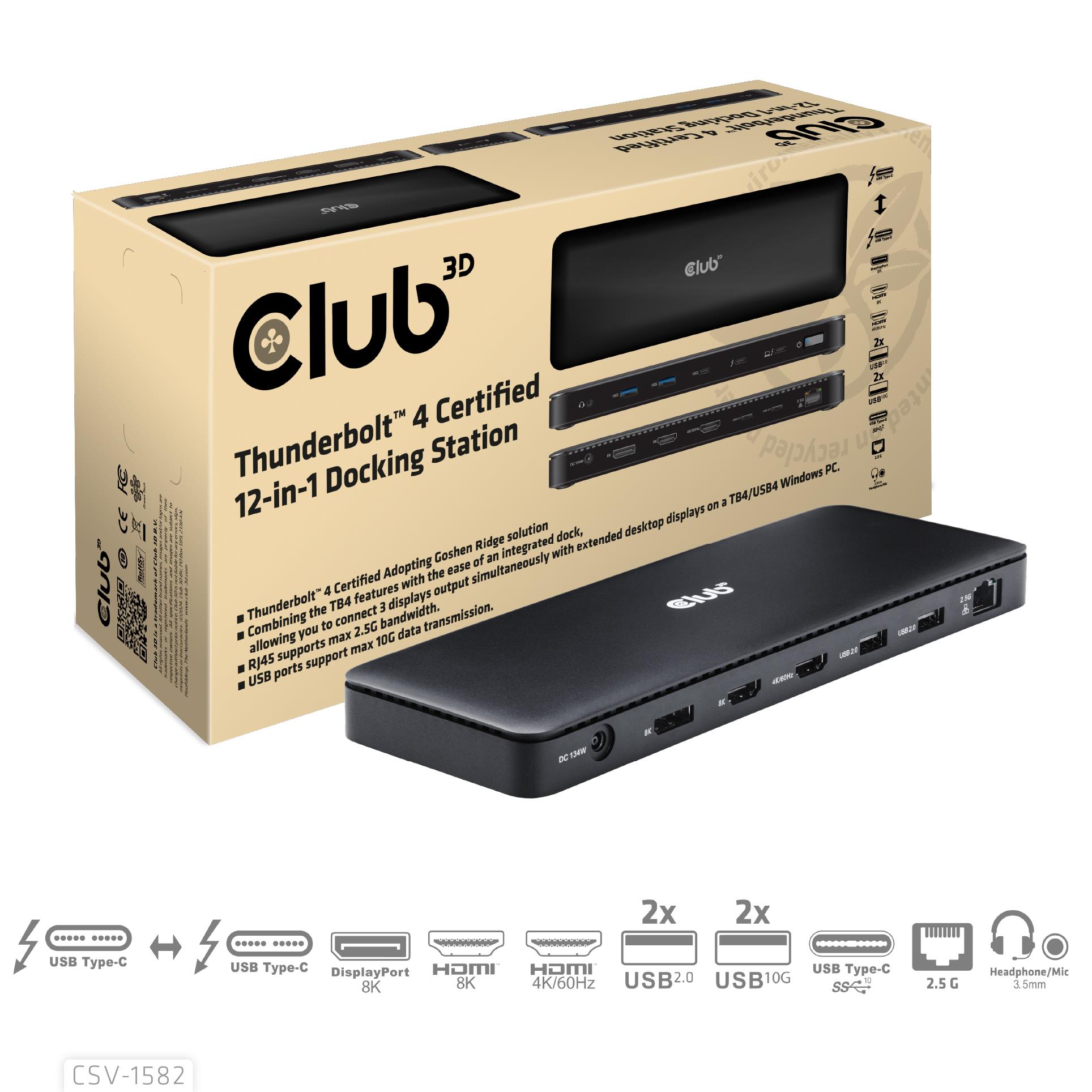 NB ACC DOCKING STATION 12IN1/THUNDERBOLT CSV-1582 CLUB3D