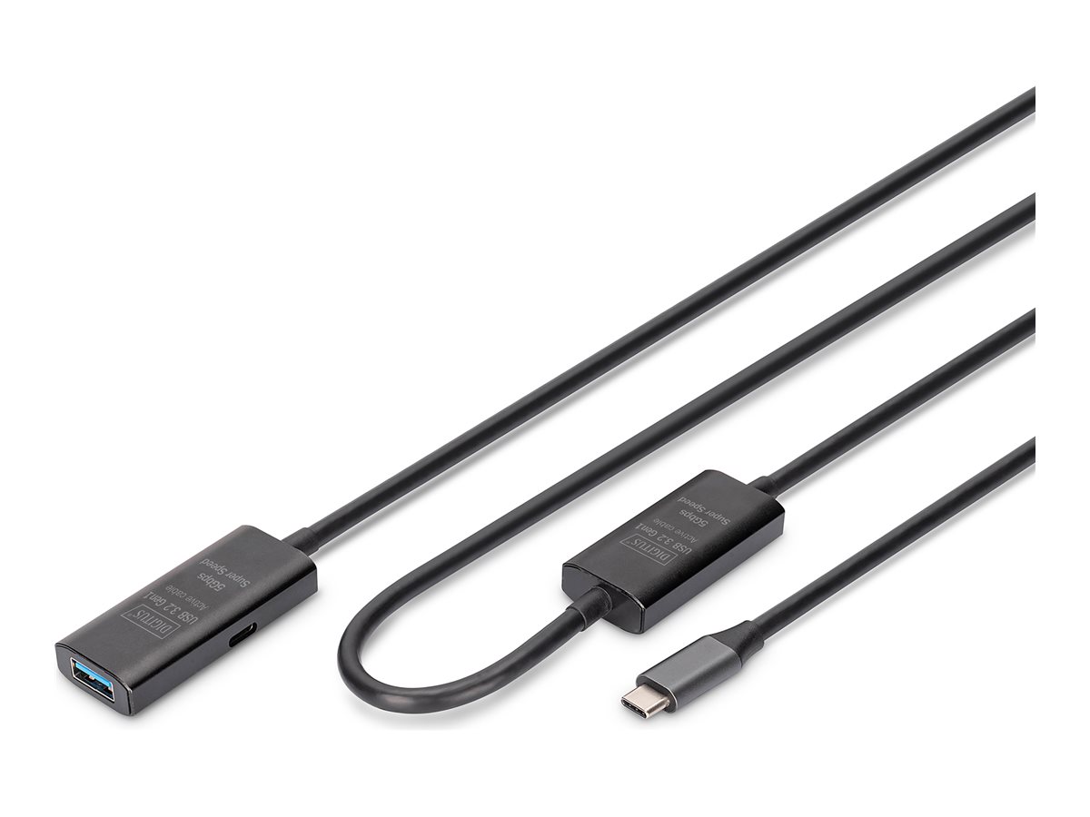 Digitus - Active USB 3.2 Gen1 5G extension cable - DA-73111 - USB-C to USB-A
