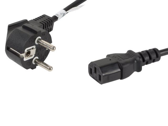 Lanberg - CEE 7/7 to IEC 320 C13 Power Cord - CA-C13C-10CC-0018-BK
