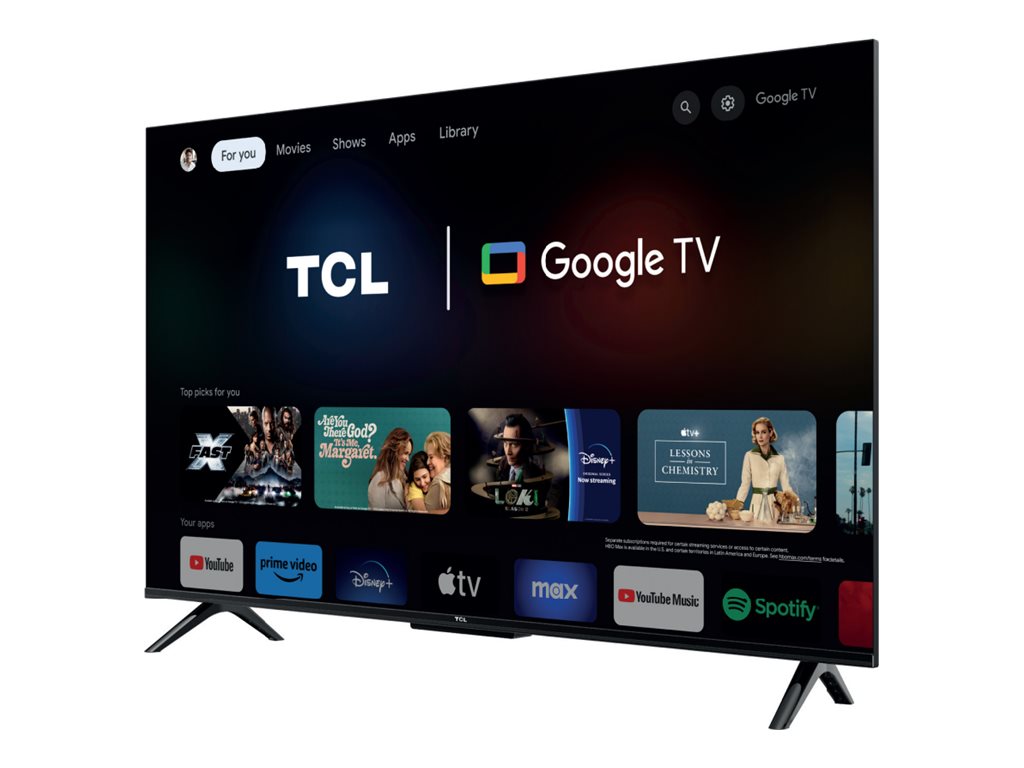 TCL 4K QLED TV - 43T69C - 43 - Smart TV - Google TV - UHD - Black