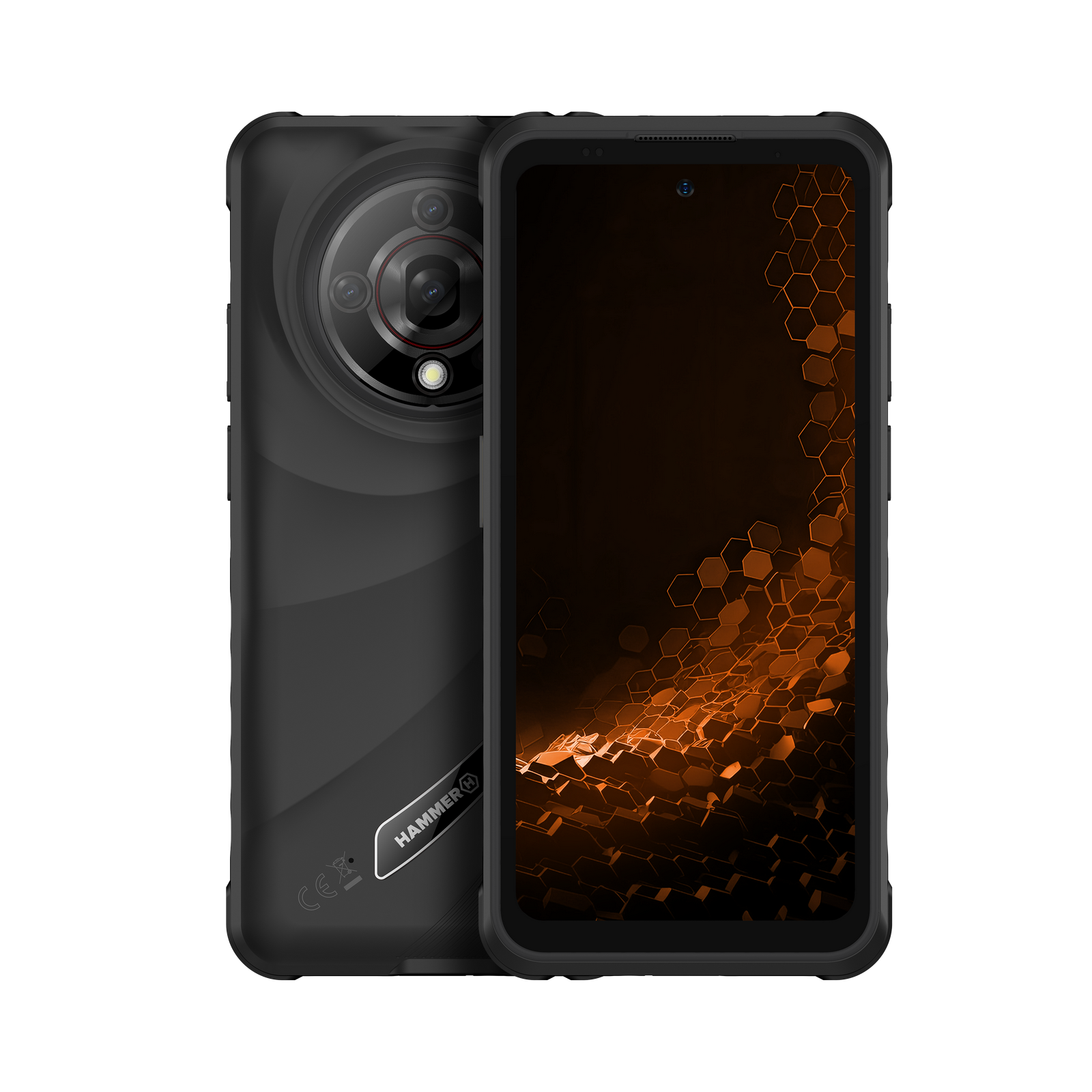 Hammer - Iron 6 - Black - 6.56 " - IPS - 1612 x 720 pixels - Mediatek - Dimensity 6300 - Internal RAM 6 GB - 128 GB - microSD - Dual SIM - 4G - 5G - Main camera resolution 64 MP - Android - 15 - 6050 mAh
