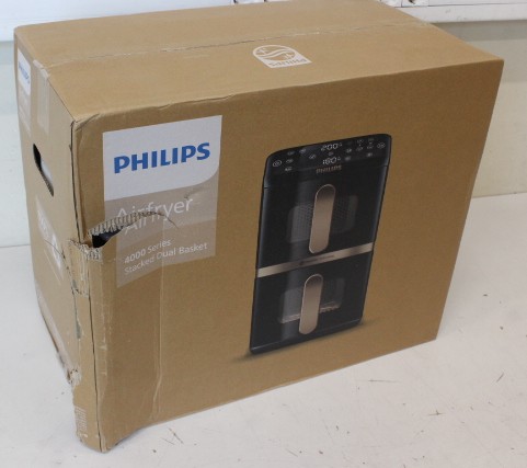 SALE OUT. Philips NA462/70 Dual Basket Airfryer 4000 Series, 10 L, Black/Copper - SALE OUT. Philips Dual Basket Airfryer - NA462/70 4000 Series - Power 2750 W - Capacity 10 L - Rapid Air technology - Black - DAMAGED PACKAGING, DAMAGED PLASTIC AT BACK
