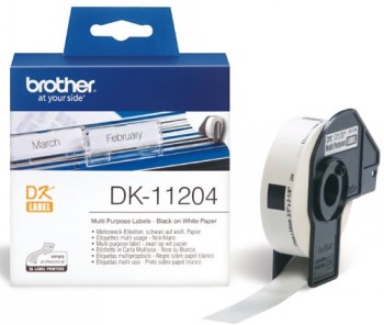 Brother - DK-11204 Multi Purpose Labels - White - DK - 17mm x 54mm