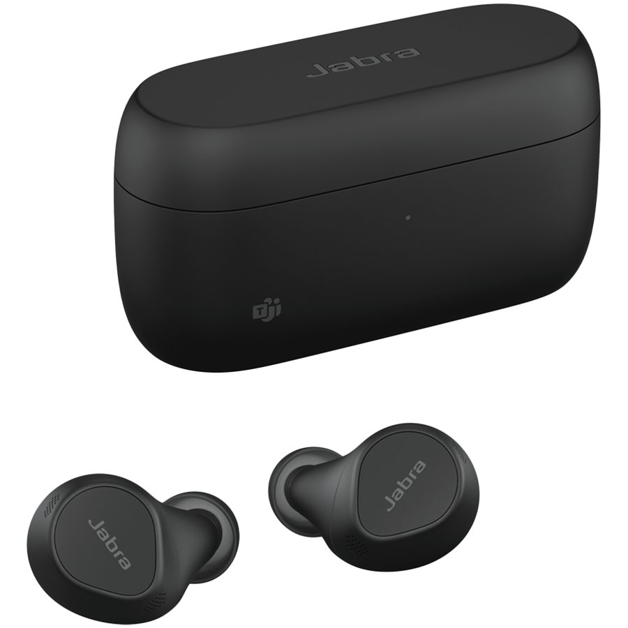 JABRA EVOLVE2 Buds MS, Cradle USB-C MS, Link 380 BT adapter USB-C MS, 30  cm USB-C to USB-A cable, Ear gels, USB-A to USB-C adapter, wireless charging pad, warranty