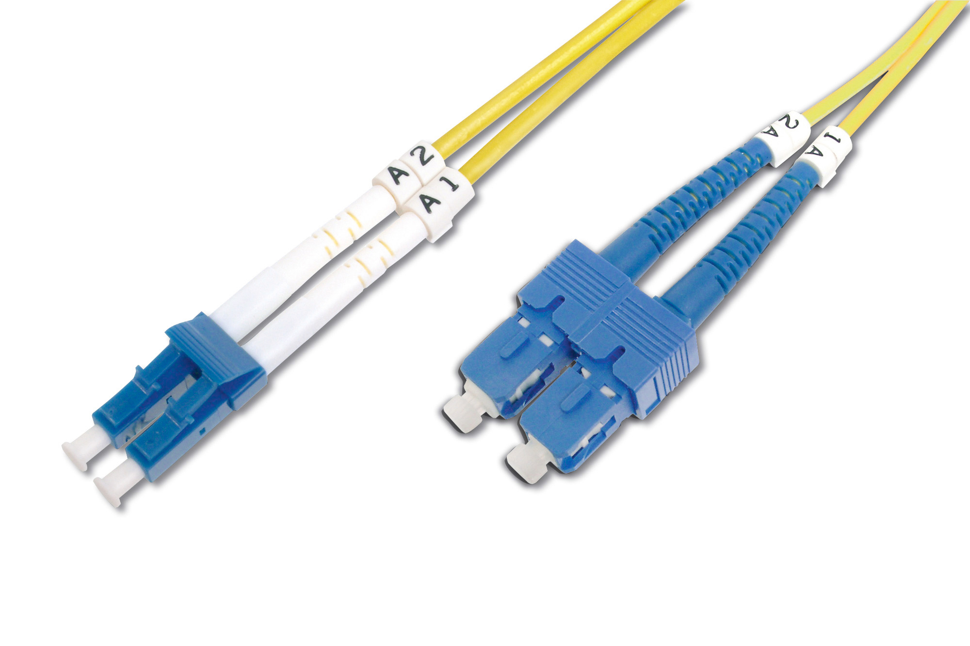 Digitus - Patch Cord - DK-2932-02 - Cable diameter 3 mm; Cable type: I-VH 2E9/125µ; Fiber diameter: 09/125µ; Connector 1/2: LC/SM - Yellow