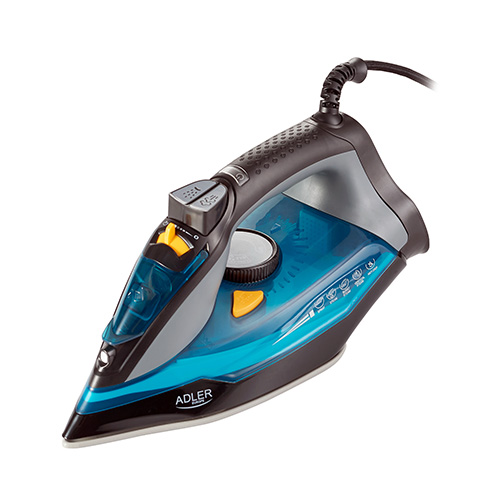 Adler - Iron - AD 5032 - Steam Iron - 3000 W - Water tank capacity 350 ml - Continuous steam 45 g/min - Steam boost performance 80 g/min - Blue/Grey