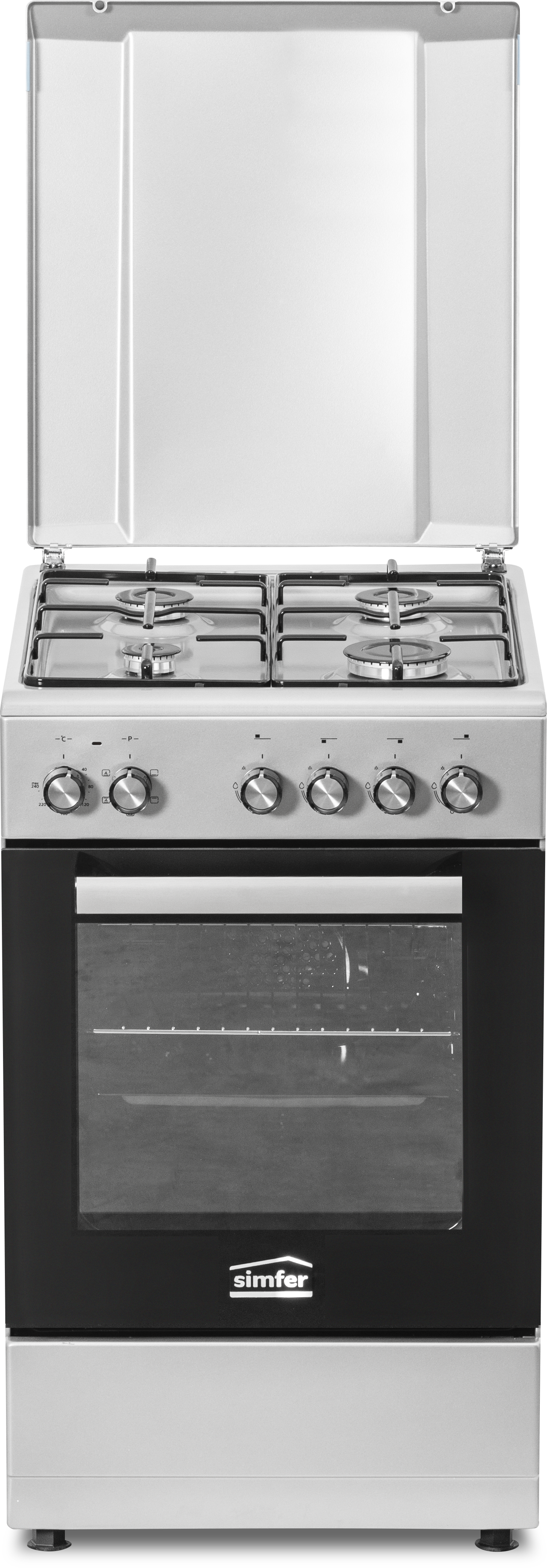 Simfer - Cooker - 5405SERGG - Hob type Gas - Oven type Electric - Stainless steel - Width 50 cm - Electronic ignition - Depth 60 cm - 43 L