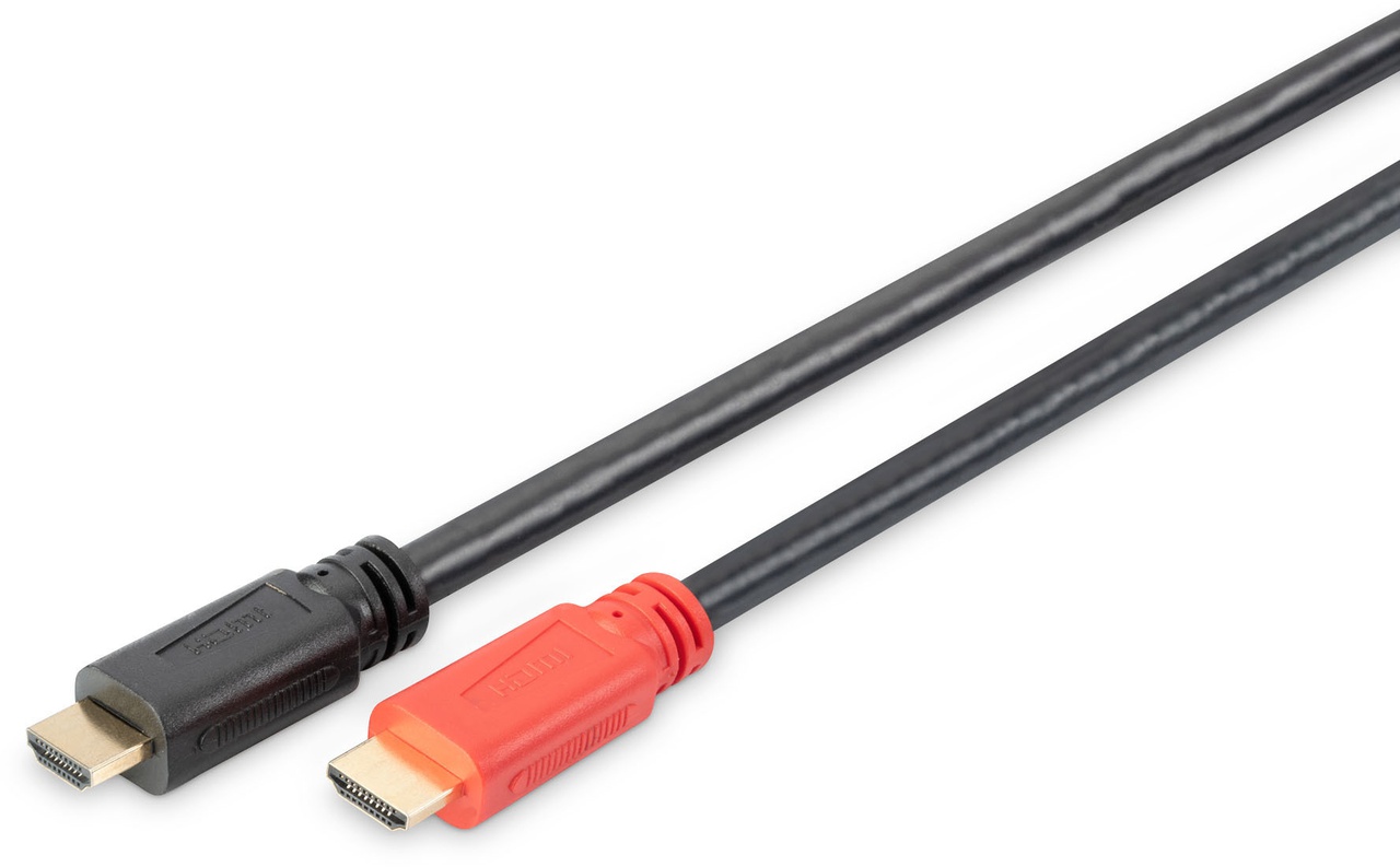 Digitus - High Speed HDMI Cable with Signal Amplifier - DB-330118-100-S - HDMI Male (type A) - HDMI Male (type A) - HDMI to HDMI - 10 m