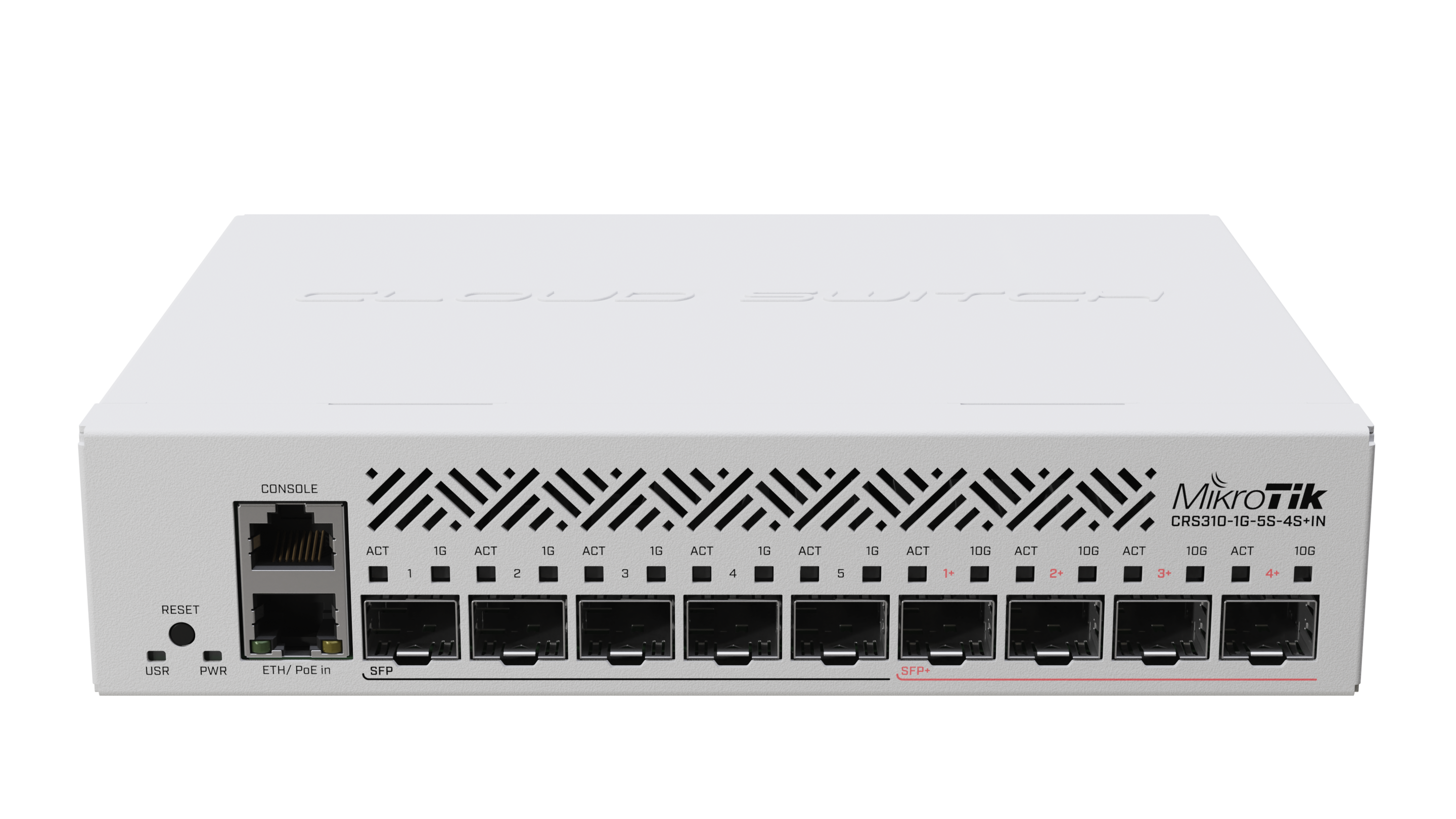 MikroTik - Cloud Router Switch - CRS310-1G-5S-4S+IN - No Wi-Fi - 10/100/1000 Mbit/s - Ethernet LAN (RJ-45) ports 1 - Mesh Support No - MU-MiMO No - No mobile broadband