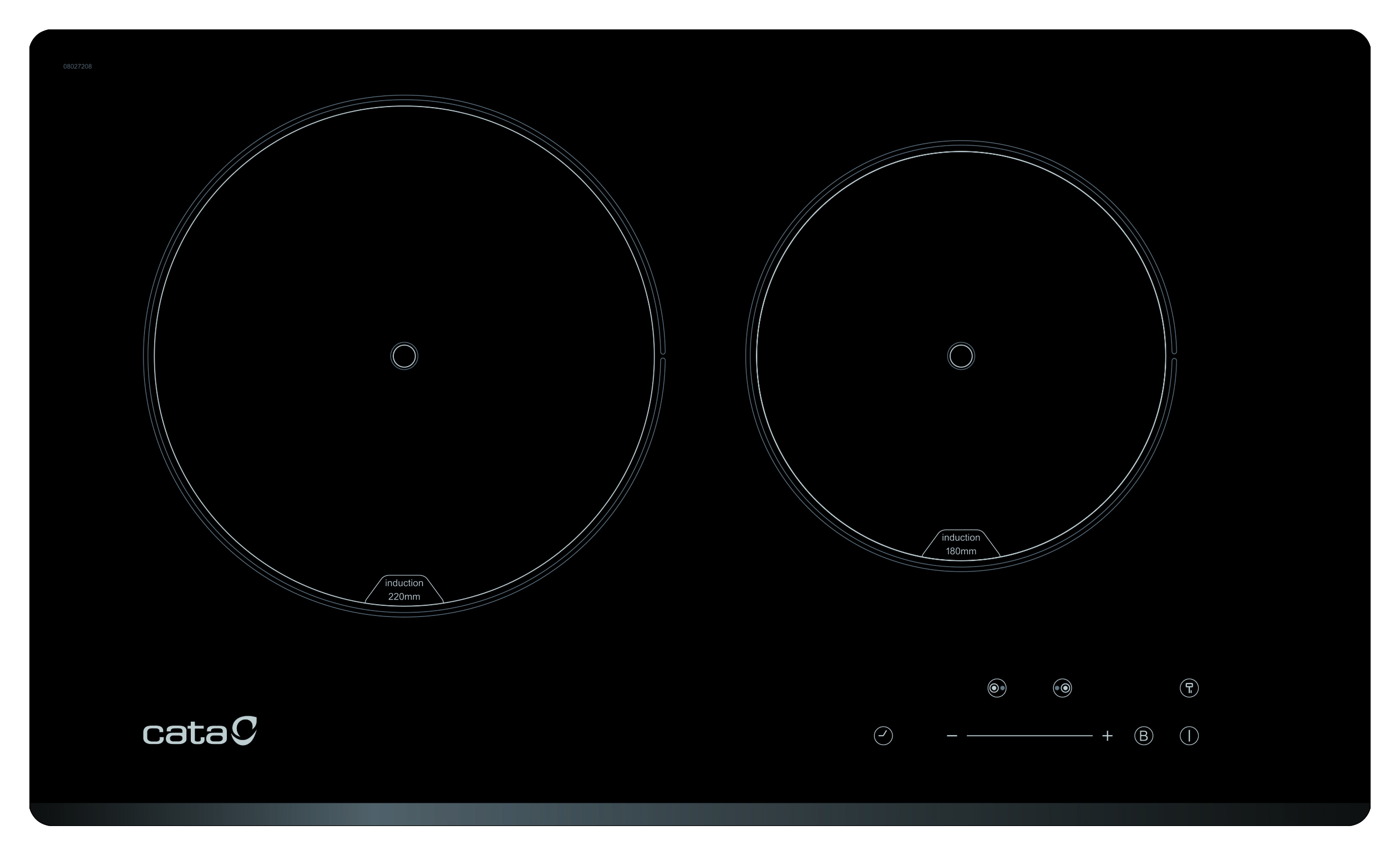 CATA - Hob - IB 2 PLUS BK/A - Induction - Number of burners/cooking zones 2 - Touch - Timer - Black