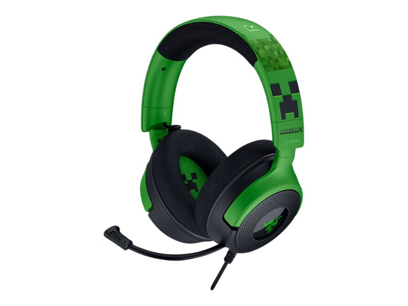 Razer Gaming Headset - Kraken V4 X - Wired - Over-Ear - Microphone - Minecraft Edition