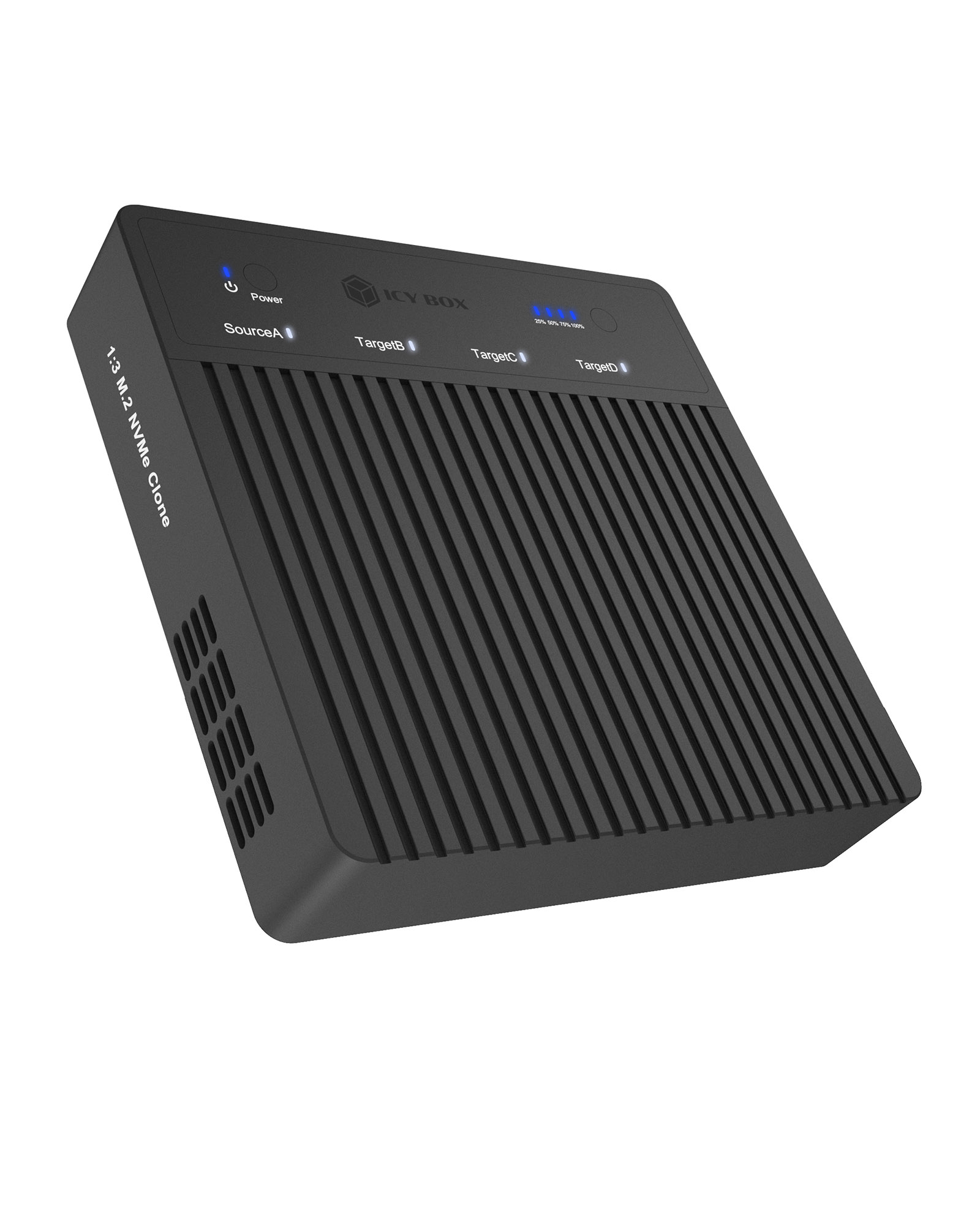 Raidsonic 4-Bays USB4 Duplicator (1:3 clone) for NVMe M.2 SSD - IB-4013MCL-C4