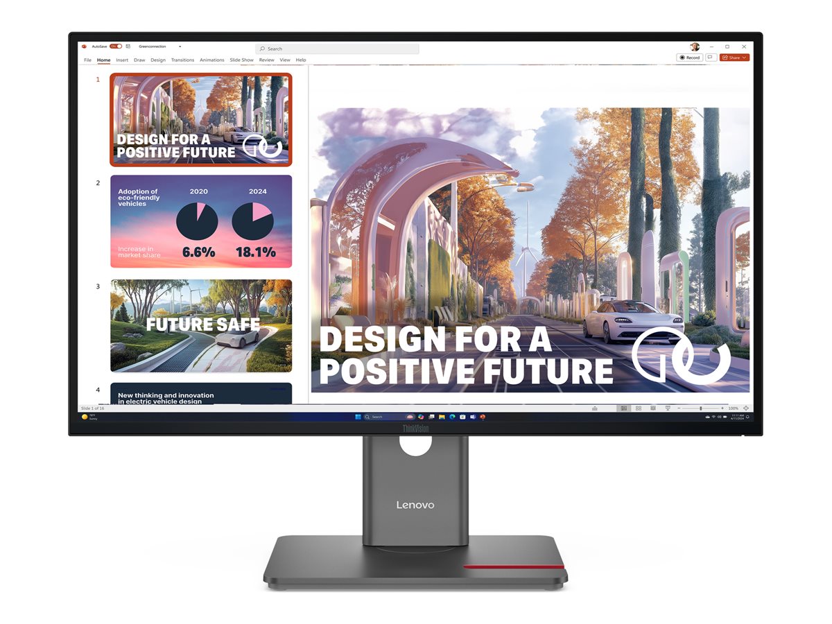 Lenovo - ThinkVision P27QD-40 - 27 " - IPS - 16:9 - 120 Hz - 4 ms - 2560 x 1440 pixels - 350 cd/m² - HDMI ports quantity 1 - Raven Black - Warranty 36 month(s)