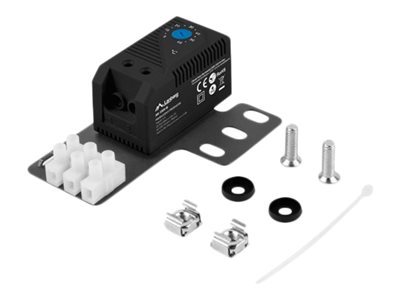 Lanberg Closed-loop thermostat 10A for rack cabinets with 19" ear and terminal block - AK-1505-B - Black