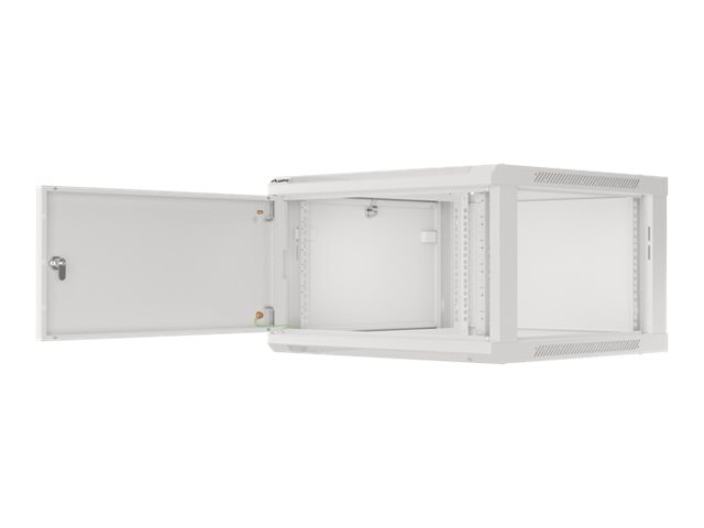 Lanberg - Rack cabinet 19" wall-mount 12U/600x450 for self-assembly with metal door (flat pack) - WF01-6412-00S - Grey