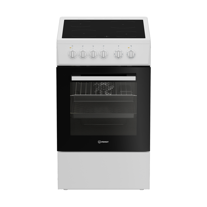 INDESIT Cooker - I5V8PMW - Hob type Ceramic - Oven type Electric - White - Width 50 cm - Depth 60 cm - 55 L