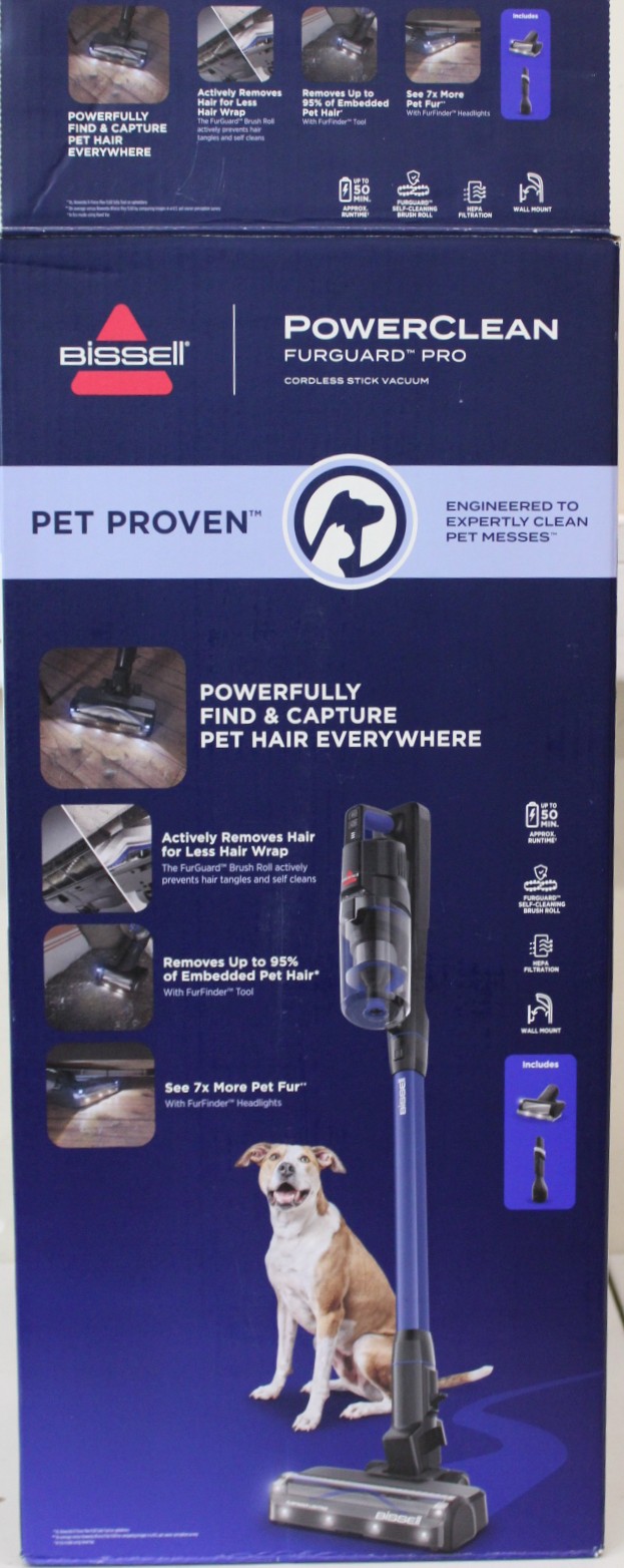 SALE OUT. Bissell Stick Vacuum - PowerClean FurGuard Pro - Cordless operating - 280 W - 25.2 V - Operating time (max) 50 min - Black/Titanium/Midnight Blue - Warranty 24 month(s) - Battery warranty 24 month(s) - DEMO