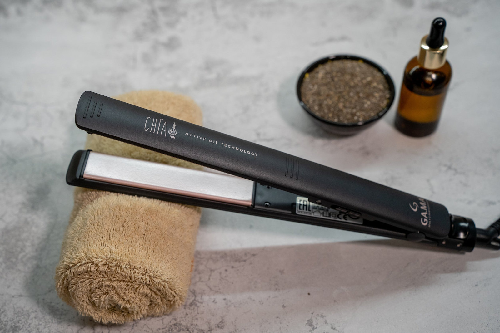 GA.MA Hair Straightener - GI0226 Elegance Chia - Temperature (max) 230 °C - Black