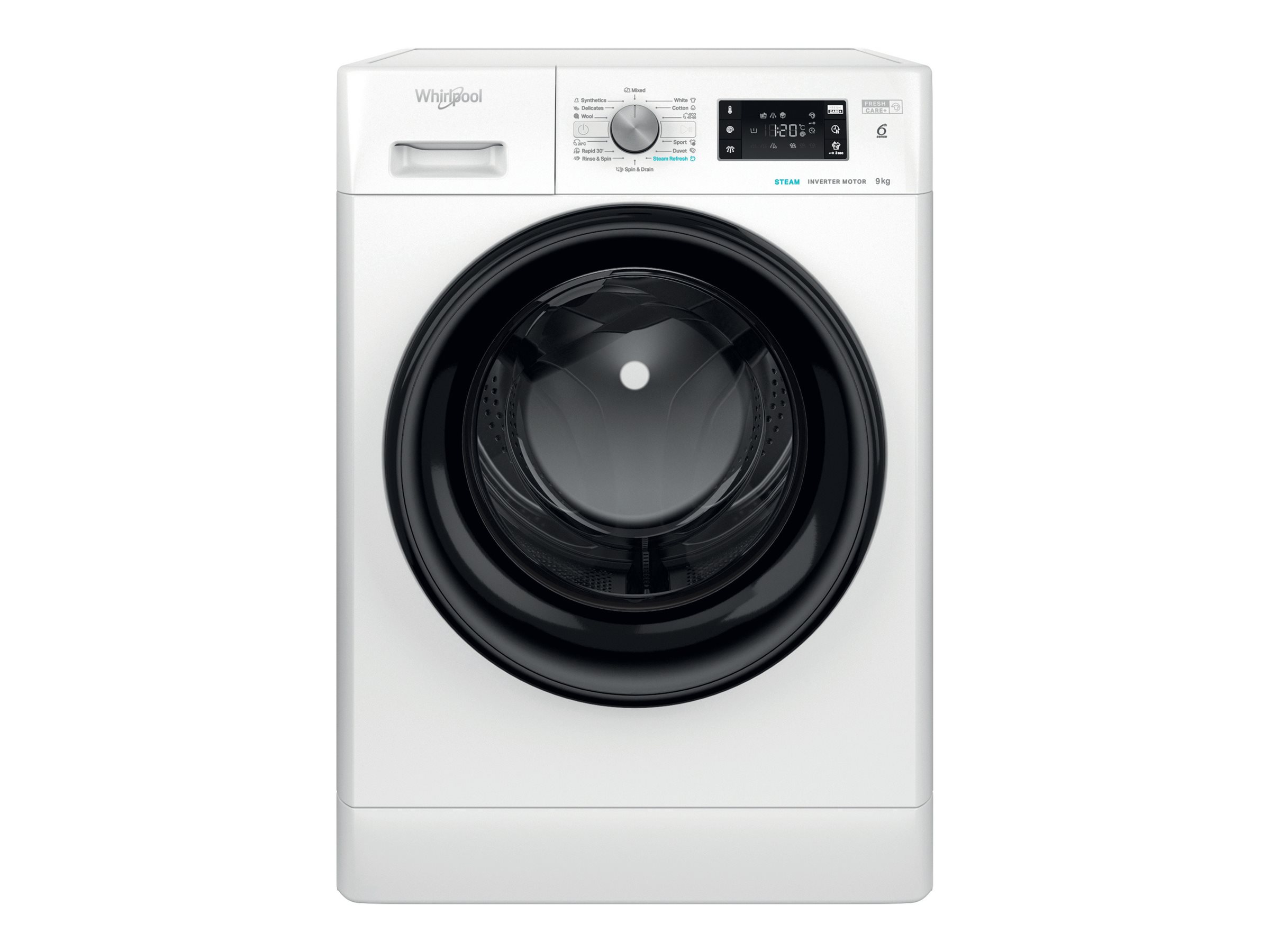 Whirlpool Washing machine - FFB 9479 BV EE - Energy efficiency class A - Front loading - Washing capacity 9 kg - 1400 RPM - Depth 63 cm - Width 59.5 cm - Digital - Steam function - White