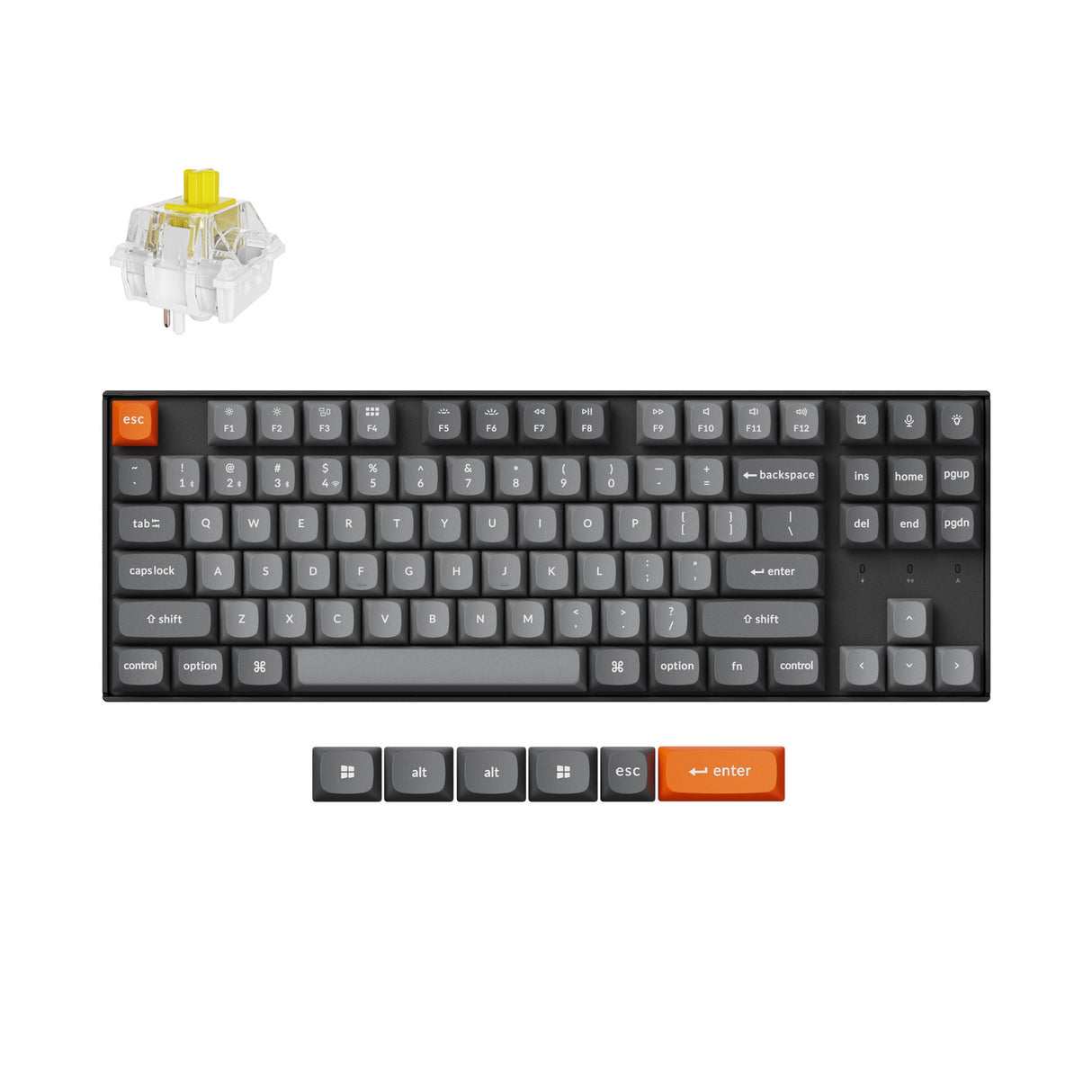 Keychron K8 Max RGB - US Layout - Hot-Swappable Super Banana Wireless Keyboard