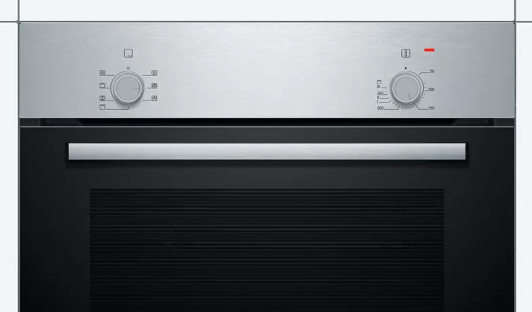 Bosch - Oven - HBF010BR1S - 66 L - A - Multifunctional - Manual - Knobs - Height 59.5 cm - Width 59.4 cm - Stainless steel