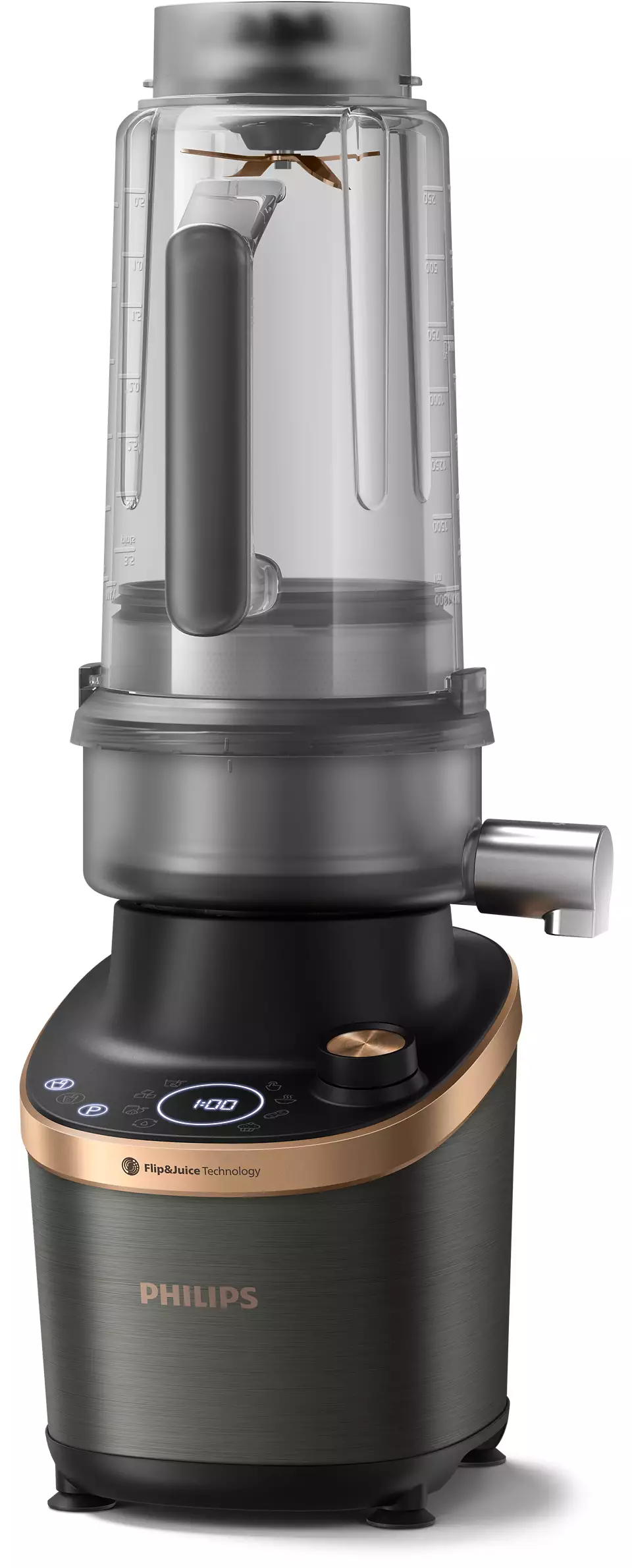 Philips - High Speed Blender with Juicing Function - HR3770/10 Flip&Juice - Tabletop - 1500 W - Jar material Tritan - Jar capacity 2 L - Ice crushing - Black