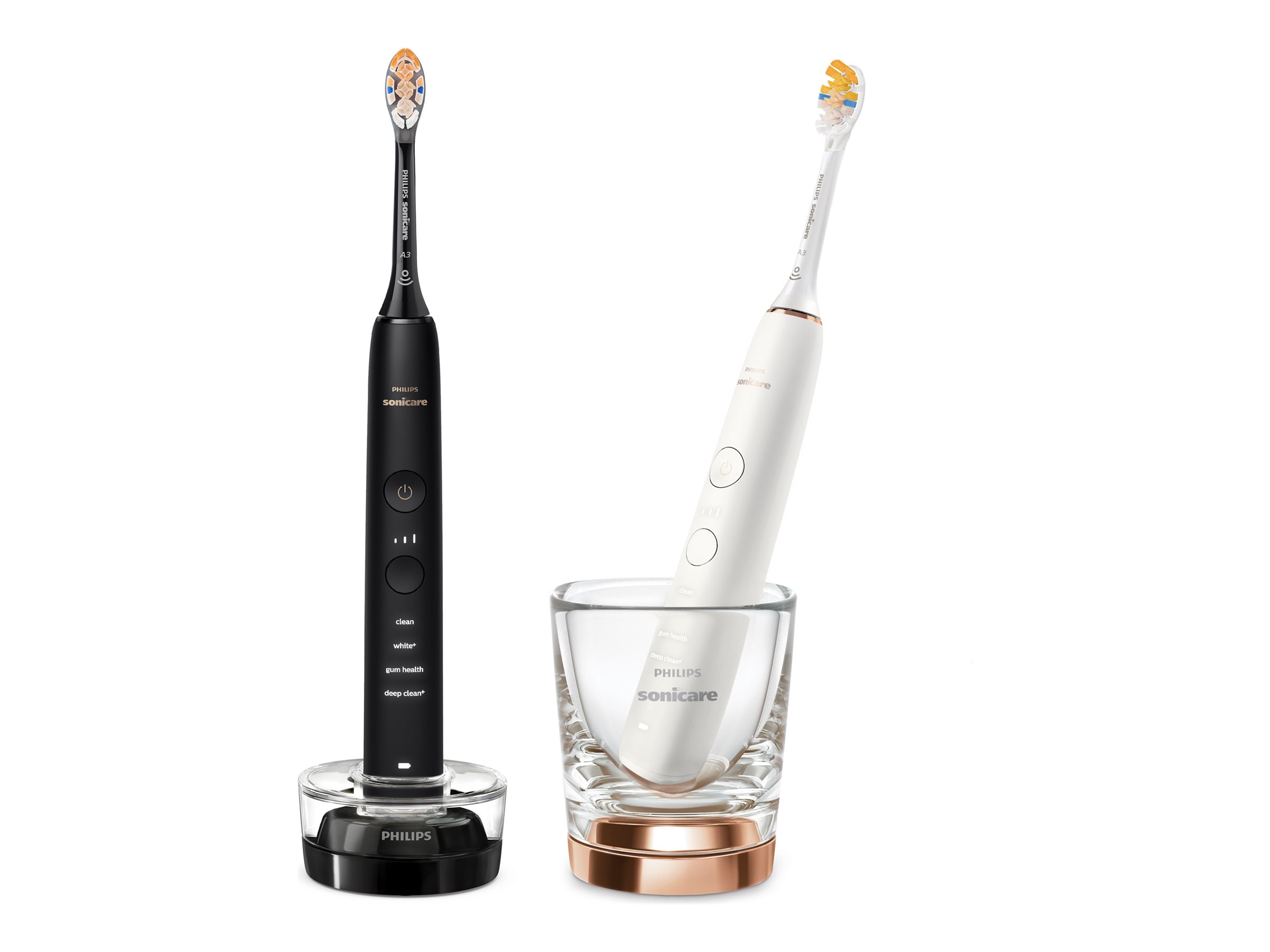 Philips - Electric toothbrush with app - HX9914/69 Sonicare DiamondClean 9000 - Rechargeable - For adults - Number of brush heads included 2 - Number of teeth brushing modes 4 - Black/Rose gold