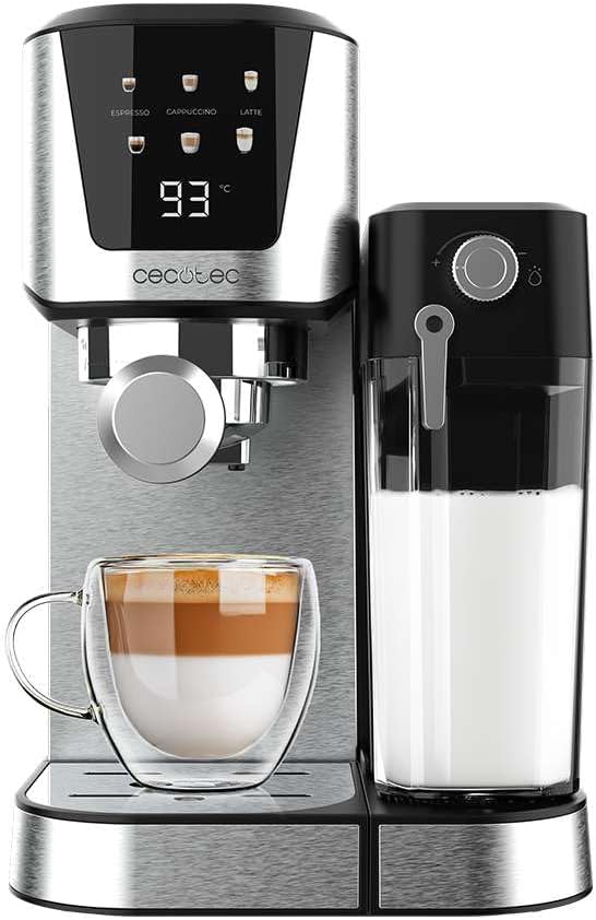 Cecotec Coffee Maker - Power Espresso 20 Cream - Pump pressure 20 bar - Built-in milk frother - Semi-automatic - 1350 W