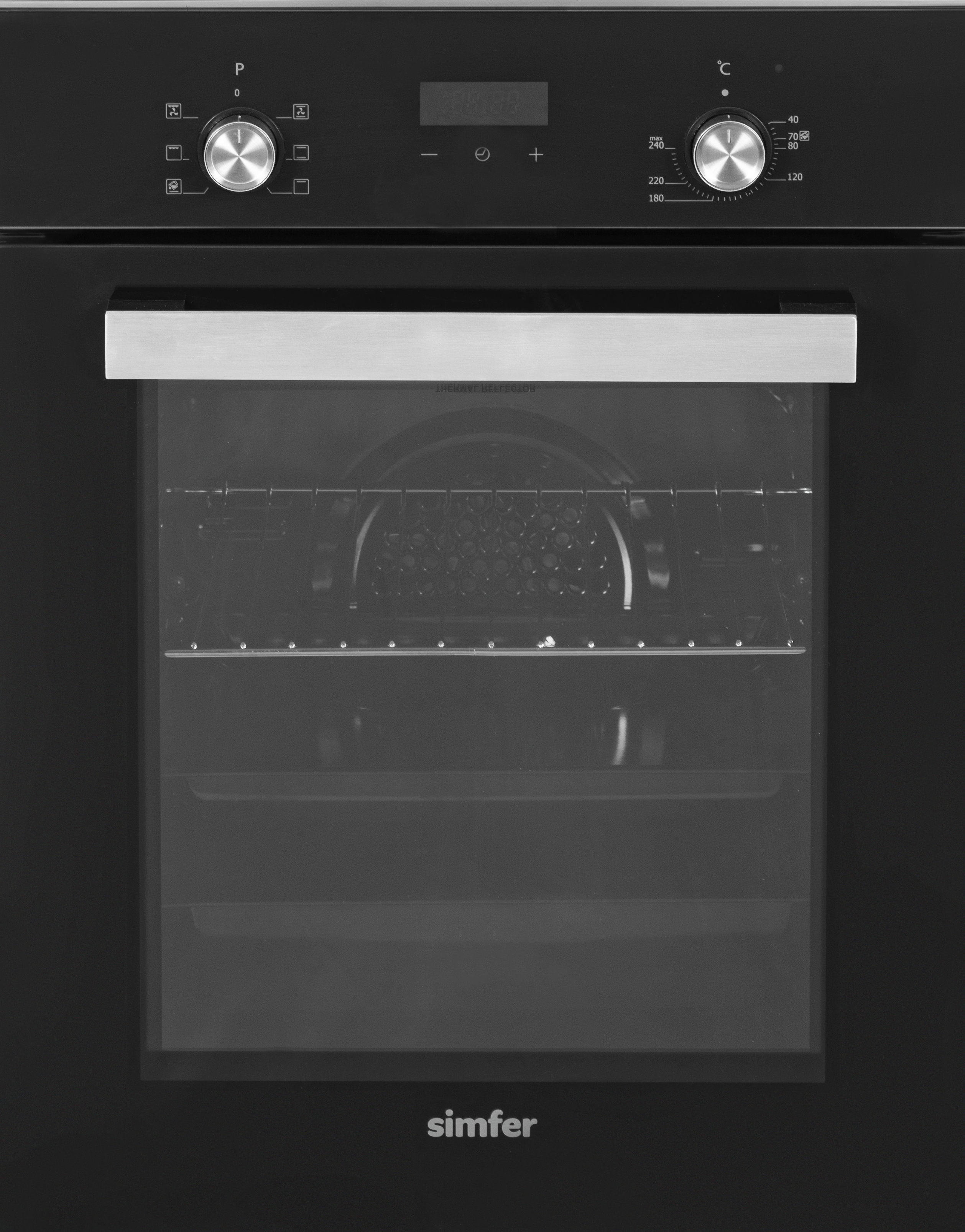 Simfer Oven - 4207DERSP.1 - 47 L - Multifunctional - Manual - Pop-up knobs - Steam function - Height 59.5 cm - Width 45 cm - Black