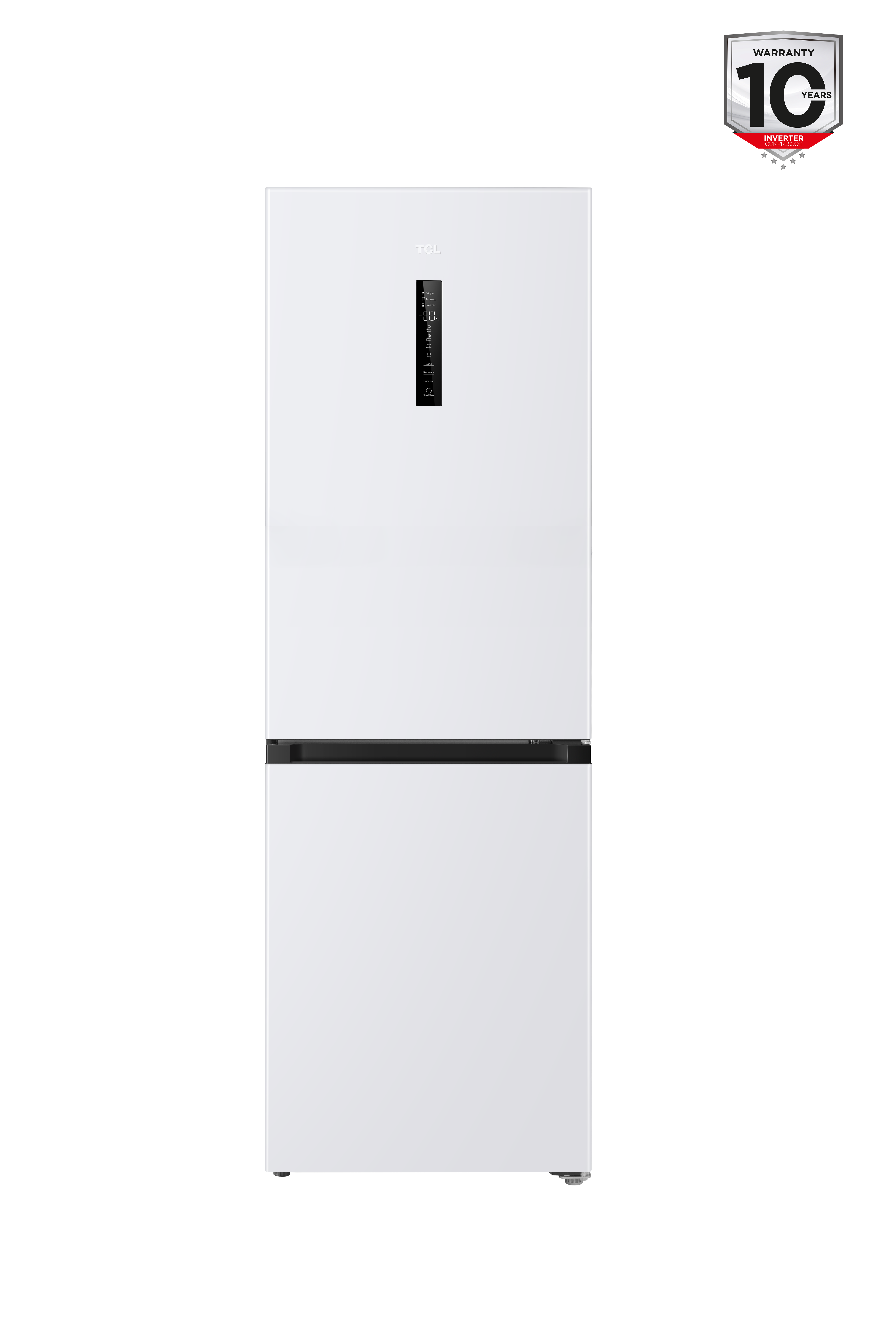 TCL Refrigerator - RP340BWD1 - Energy efficiency class D - Free standing - Combi - Height 185 cm - No Frost system - Fridge net capacity 223 L - Freezer net capacity 117 L - Display - 35 dB - White