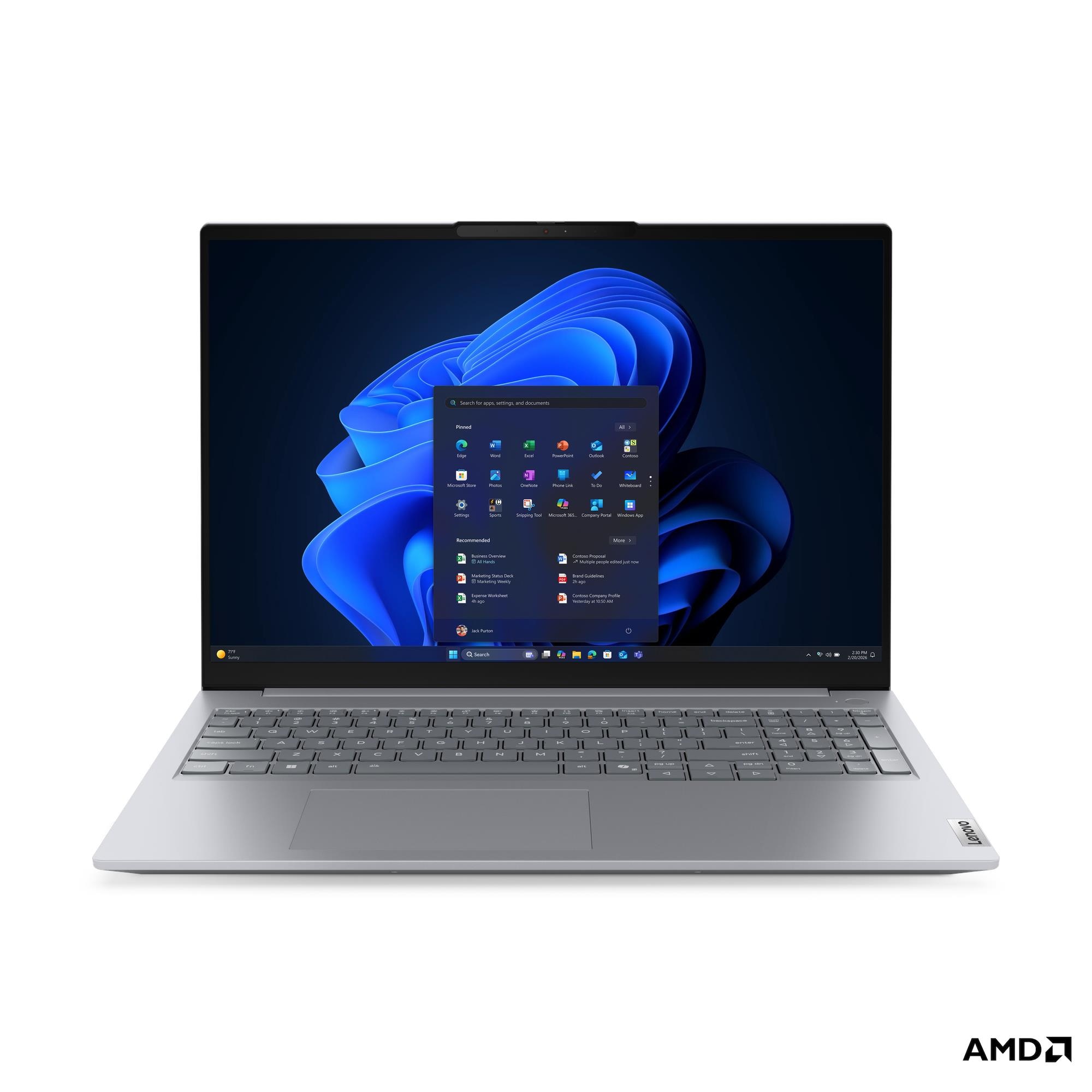 Lenovo ThinkBook 16 G9 AHP - Arctic Grey - 16 " - IPS - WUXGA - 1920 x 1200 pixels - Anti-glare - AMD Ryzen 5 - 220 - 16 GB - SODIMM DDR5 - Solid-state drive capacity 512 GB - AMD Radeon 740M Graphics - Windows 11 Pro - 802.11be - Bluetooth version 5.4 - 