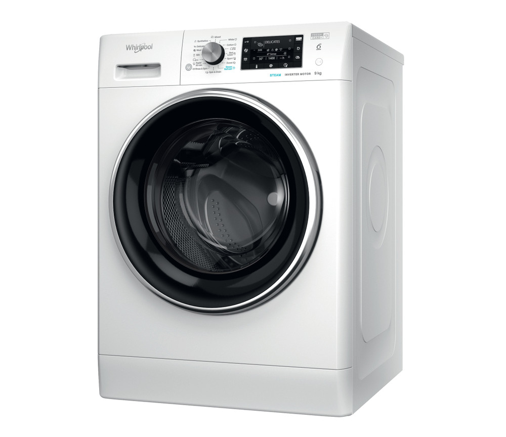 Whirlpool Washing machine - FFD 9489 BCV EE - Energy efficiency class A - Front loading - Washing capacity 9 kg - 1400 RPM - Depth 63 cm - Width 60 cm - Display - LCD - Steam function - White