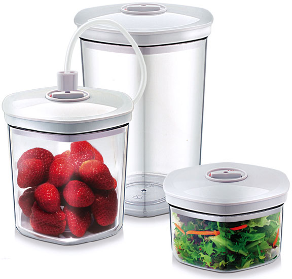 Caso - Vacuum Canister Set - 01260 - 3 canisters - White/Transparent