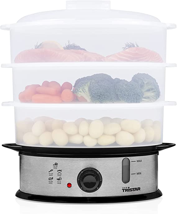 Tristar - Food Steamer - VS-3914 - Silver - 1200 W - Capacity 11 L - Number of baskets 3