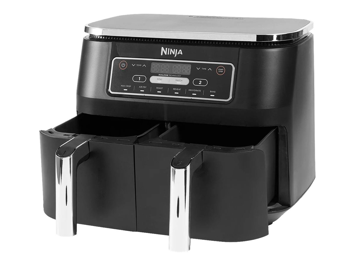 NINJA - Air Fryer - AF300 - Power 1 frying compartment: 1200 W; 2 frying compartments: 2400 W W - Capacity 7.6 L - Black