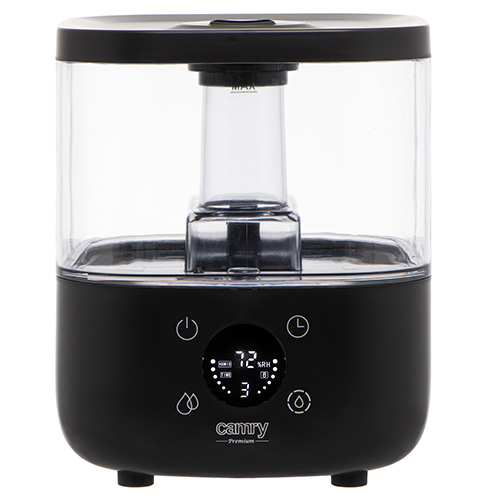 Camry - CR 7973b - Humidifier - 23 W - Water tank capacity 5 L - Suitable for rooms up to 35 m² - Ultrasonic - Humidification capacity 100-260 ml/hr - Black