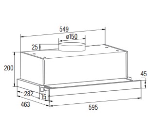 CATA - Hood - TFB-5160 BK - Telescopic - Energy efficiency class C - Width 59.5 cm - 300 m³/h - Mechanical control - LED - Black