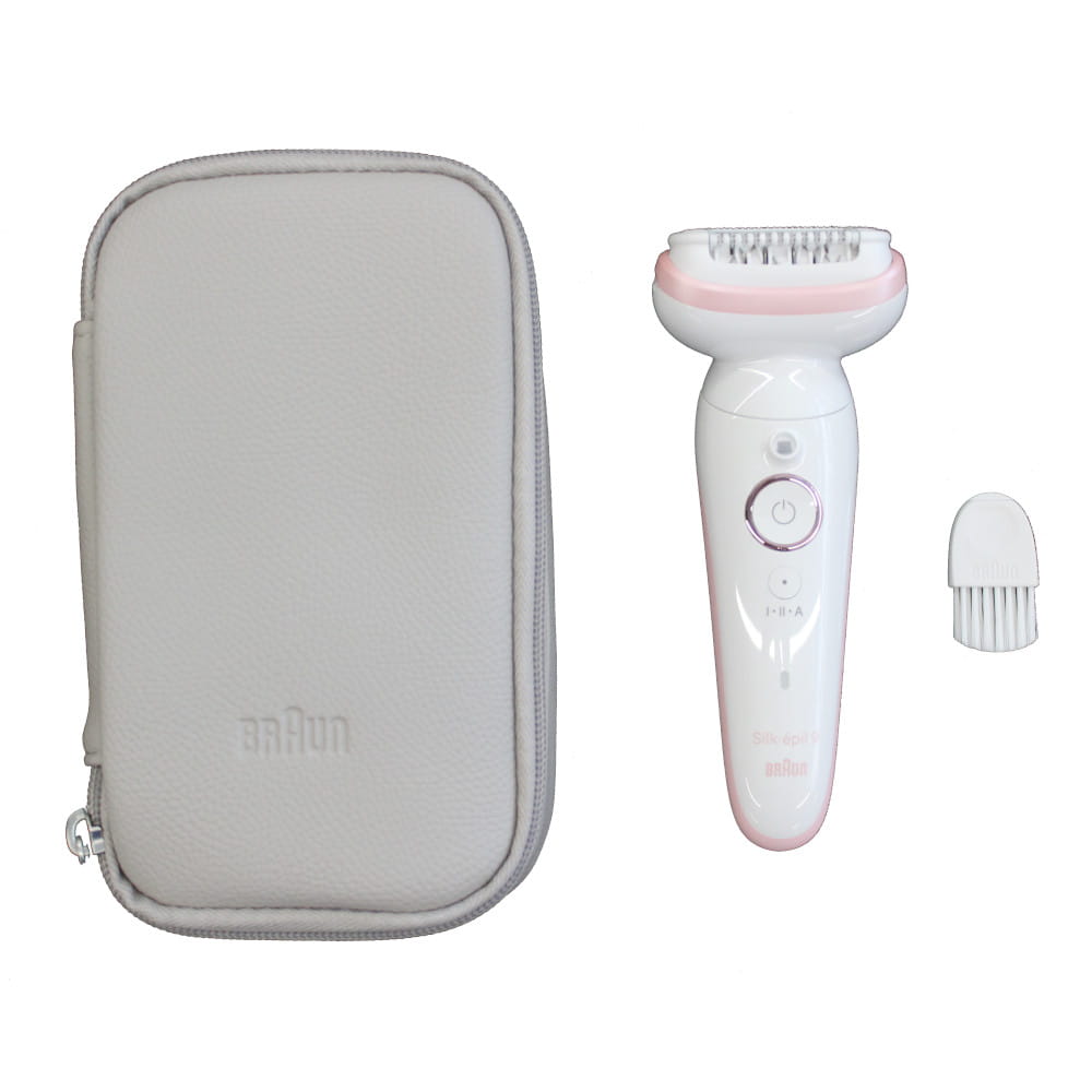 Braun Epilator - SES9000 Silk-epil 9 SkinSpa - Operating time (max) 50 min - Number of power levels 2 - Wet & Dry - White/Pink