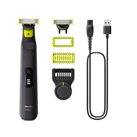 Philips Face and Body Shaver - QP6542/15 OneBlade Pro 360 - Operating time (max) 90 min - Wet & Dry - Lithium Ion - Black